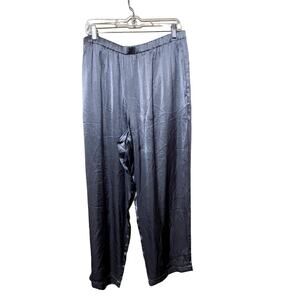 Madewell Pants Women Large Grey Gray Silver Metallic Satin NWT FLAW